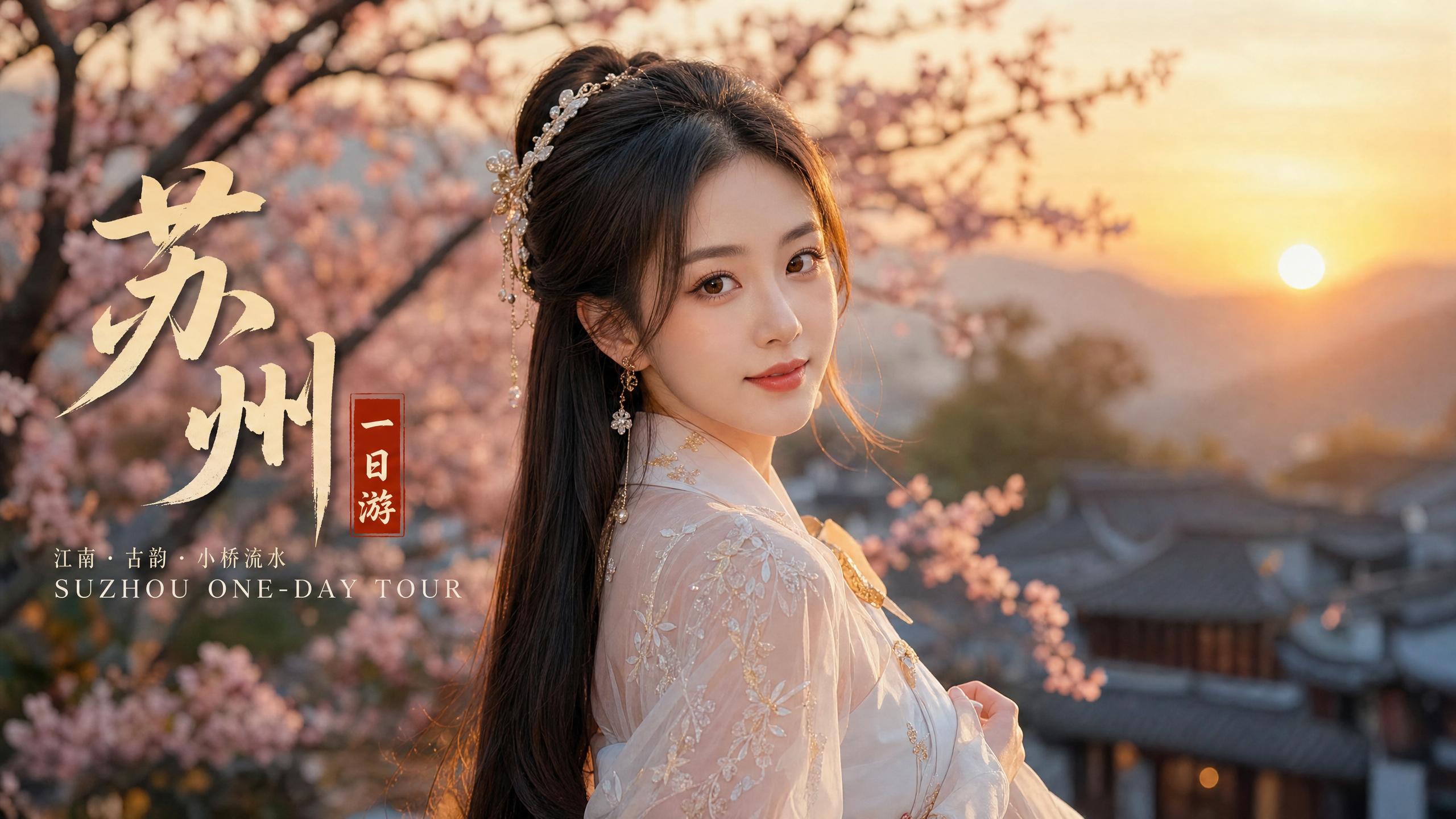 抖音揭秘-抖音揭秘视频演示：江南春日写真·汉服与樱花的邂逅